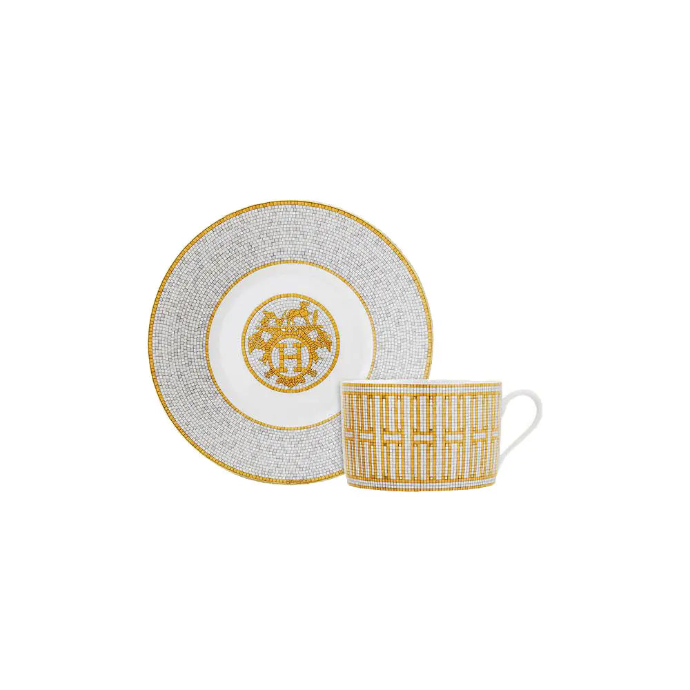 Breakfast Cup and Saucer "Mosaique au 24 Gold" - Hermes Hermes