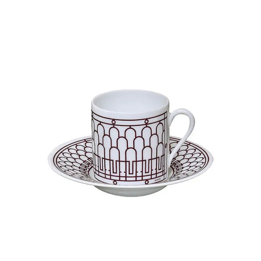 Coffee Cup and Saucer "H Deco Rouge" - Hermes Hermes