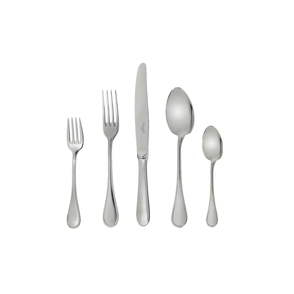Stainless Steel Five-Piece Place Setting "Perles" - Christofle Christofle
