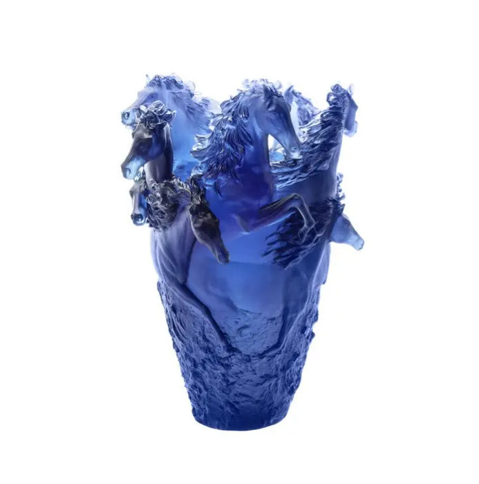 Vase Blue "Cheval" Lim. Edition - Daum Daum