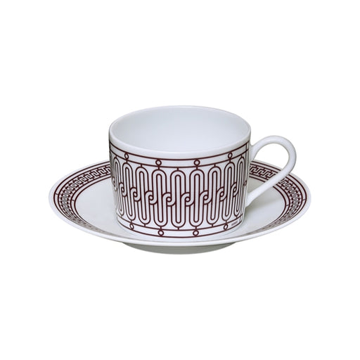 Tea Cup and Saucer "H Deco Rouge" - Hermes Hermes