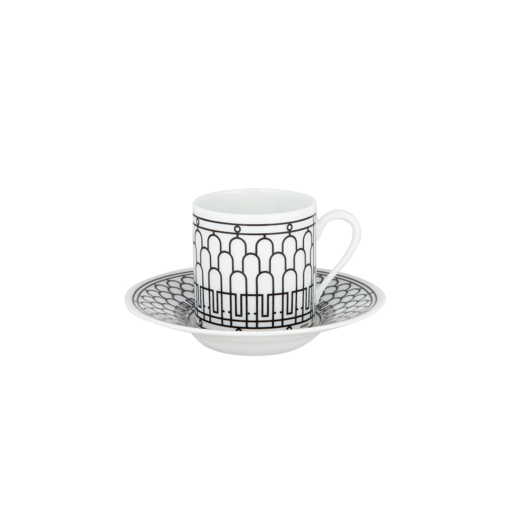 Shop HERMES H Deco H deco tea cup and saucer ( P037016P , P041016P ) by  leplusproche