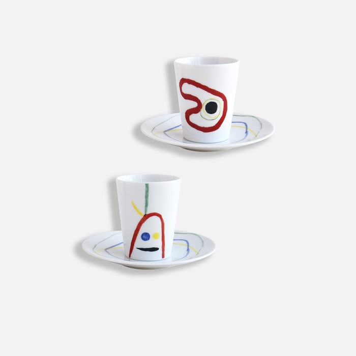 Set of 2 Coffe Cup & Saucer "Joan Miró" - Bernardaud Bernardaud