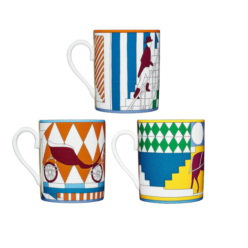 Set of 3 Mugs "Promenade Au Faubourg" - Hermes Hermes
