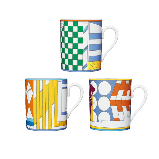 Set of 3 Mugs "Promenade Au Faubourg" - Hermes